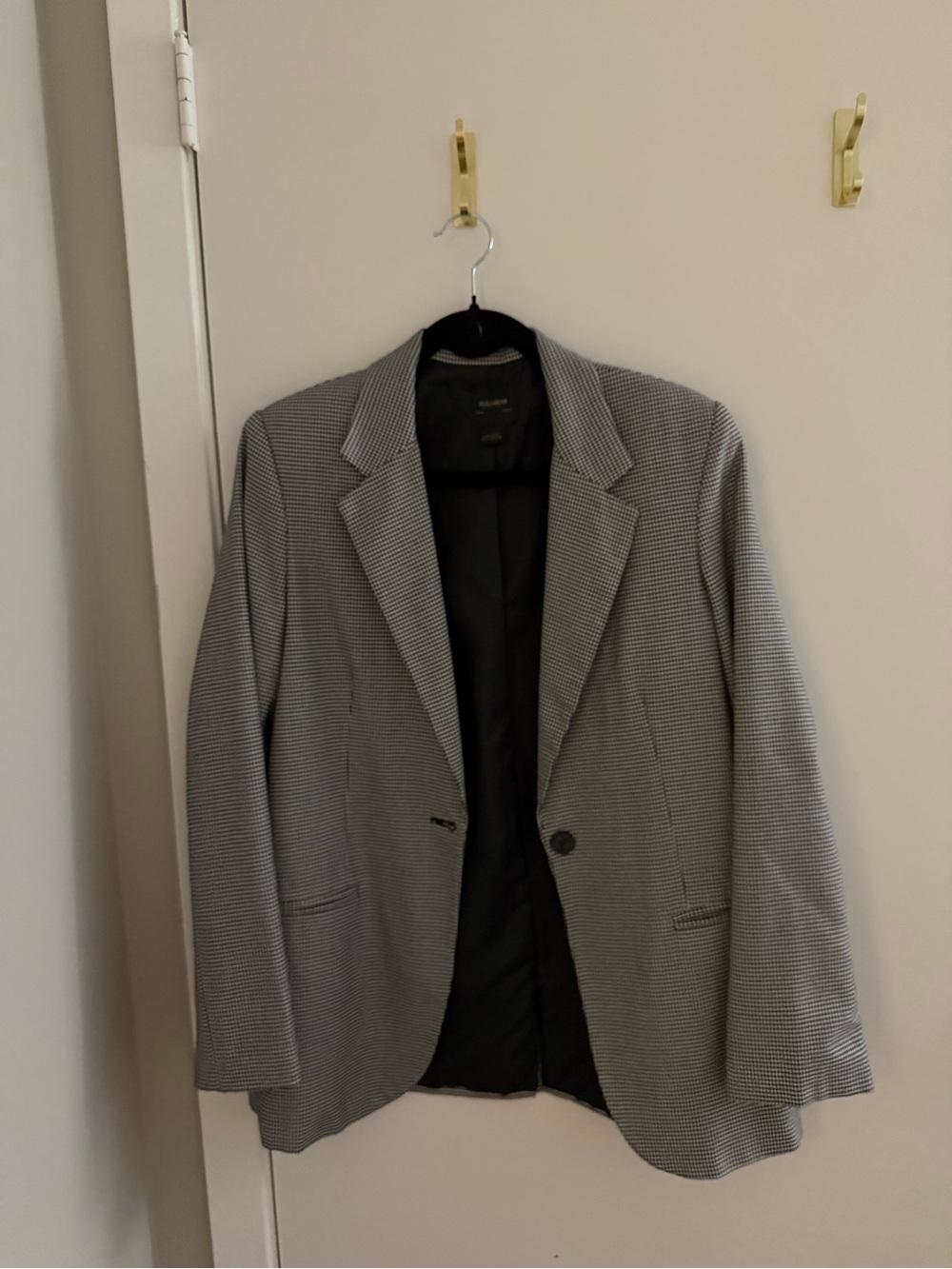 Pull and Bear Black & White Houndstooth Blazer